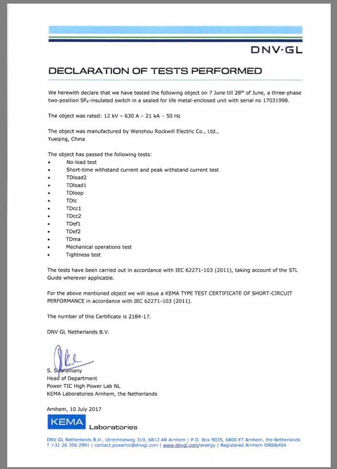 LBS KEMA Test Report