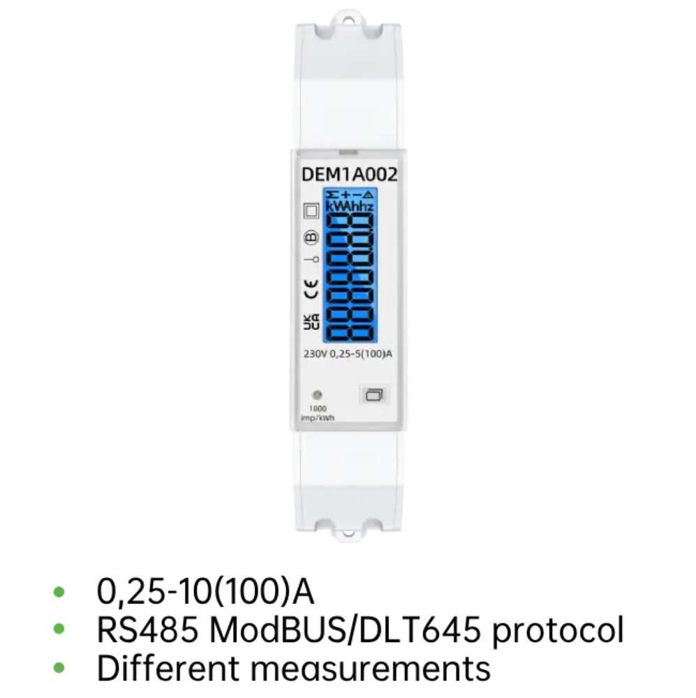 Din-Rail 1P 1 Wire active measurment MID Certified pulse Energy Meter