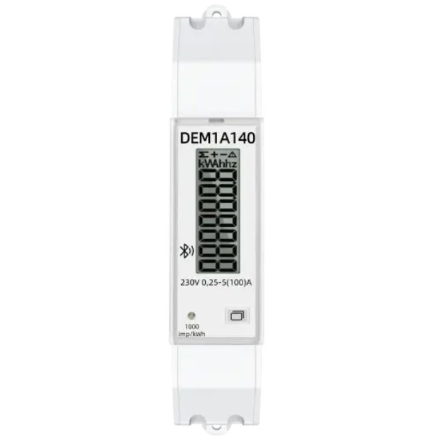 DEM1A DIN Rail Single Phase One Wire Digital Energy Meter with Bluetooth communication