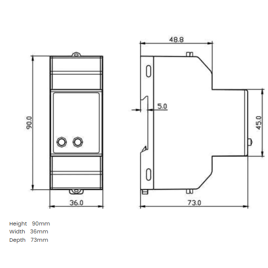 DEM2D Series Din-Rail 75mV DC Meter accordance with CE