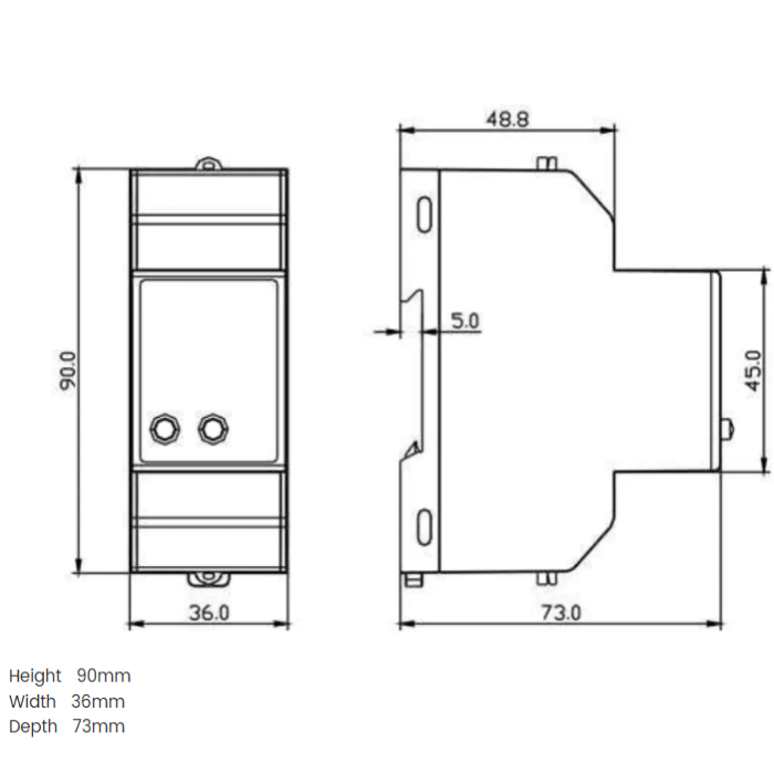 DEM2D series Din Rail DC Energy Monitoring Meter for EV Charger Metering