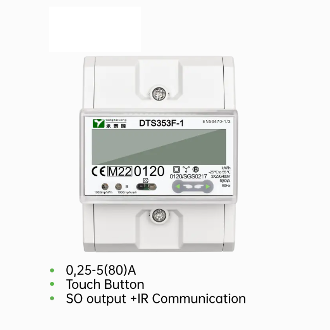 Manufacturer DIN Rail 3 Phase 4 Module Two Channel MID Certificate Electricity Meter